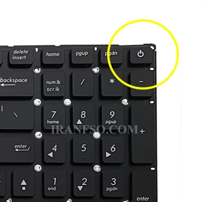 کیبرد لپ تاپ ایسوس X540 مشکی-اینترکوچک بدون فریم به همراه کلید پاور