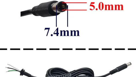 کابل آداپتور لپ تاپ دل ۵×۷.۴ چراغ دار